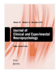 JOURNAL OF CLINICAL AND EXPERIMENTAL NEUROPSYCHOLOGY